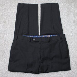 LAUREN Ralph Lauren Pants Men 36x30 Black Flat Front Poly/Rayon Stretch Straight